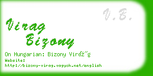 virag bizony business card